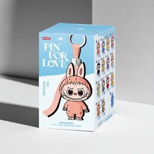 POP MART Pin For Love Vinyl Plush Pendant - Peach Pink Monster Keychain
